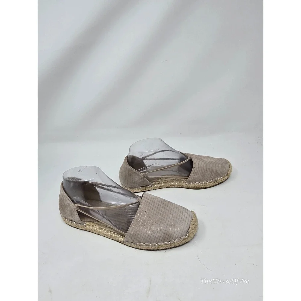 Eileen Fisher Vanilla Printed Suede Lee Espadrille Flats Shoes Size 8